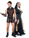 Paarkostüm sündiger Priester und sexy Nonne Plus Size für Erwachsene