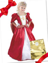 Mittelalterliches-Kostüm-Set Geschenke-Box für Mädchen rot-weiss-gold
