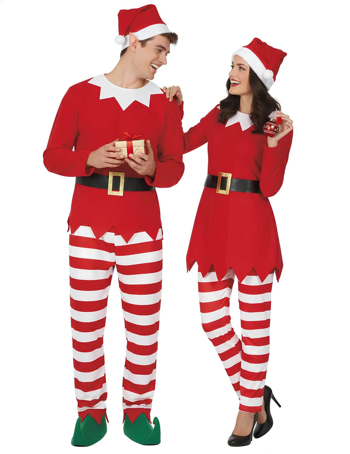 Partnerkostüm freche Weihnachtselfen für Erwachsene