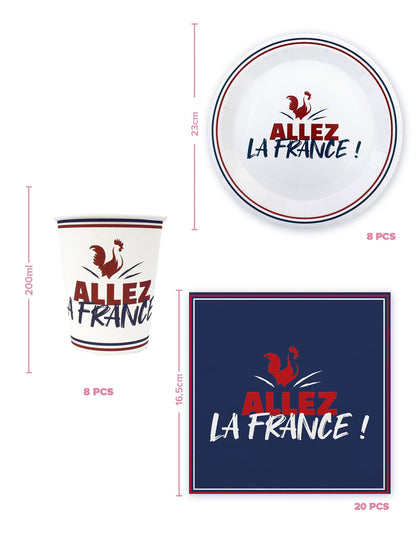 Einweggeschirr-Set Allez la France