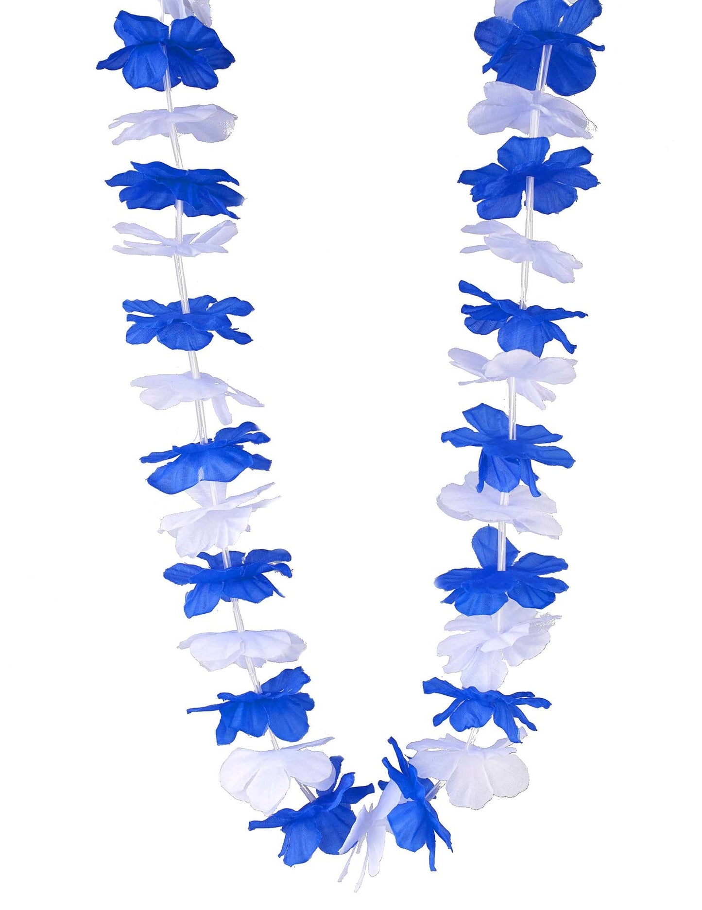 12 Hawaii-Halsketten in Blau und Weiß