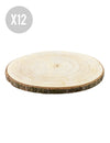 12 Deko-Holzscheiben Natur 28 bis 33 cm