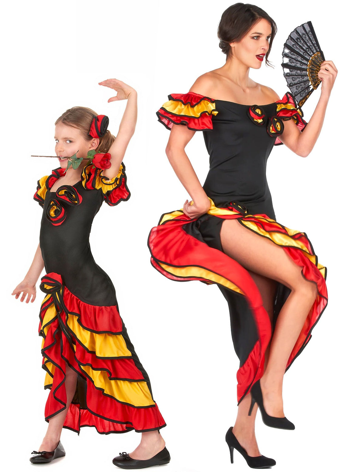 Flamencotänzerinnen-Paarkostüm für Mutter und Tochter