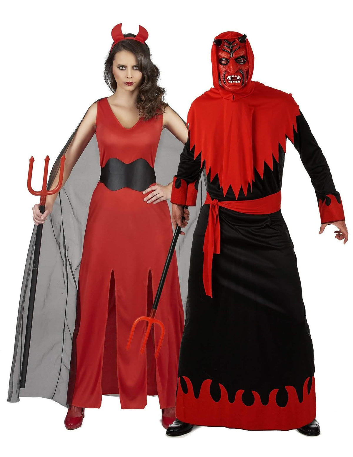 Teufel-Verkleidungen Paarkostüme Halloween schwarz-rot