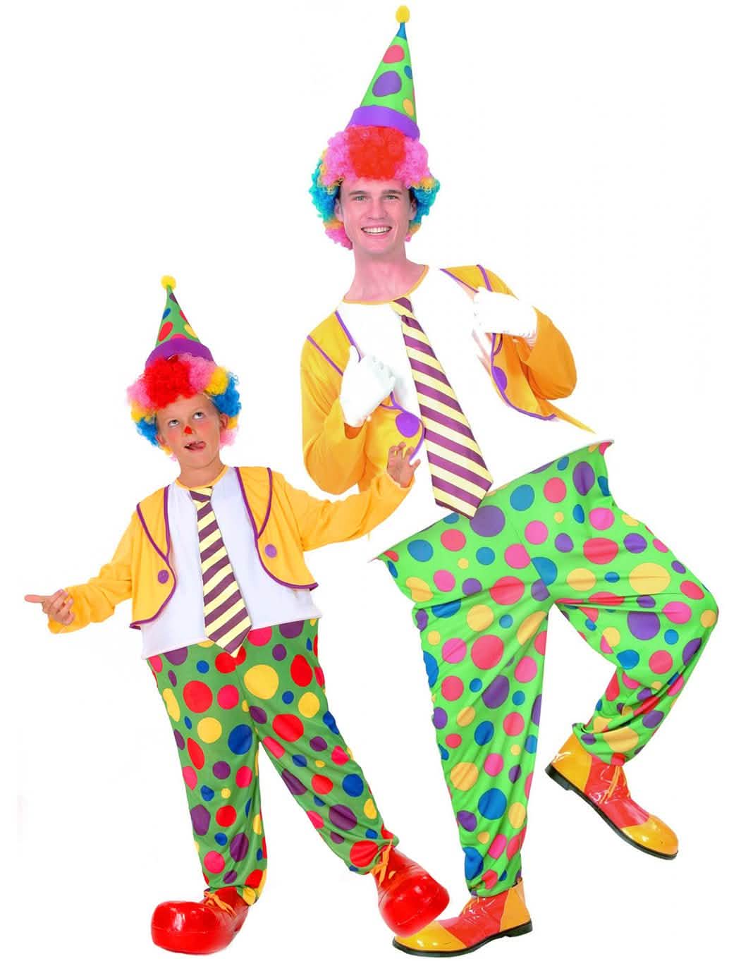 Clown Paar Kostüm für Vater-Sohn