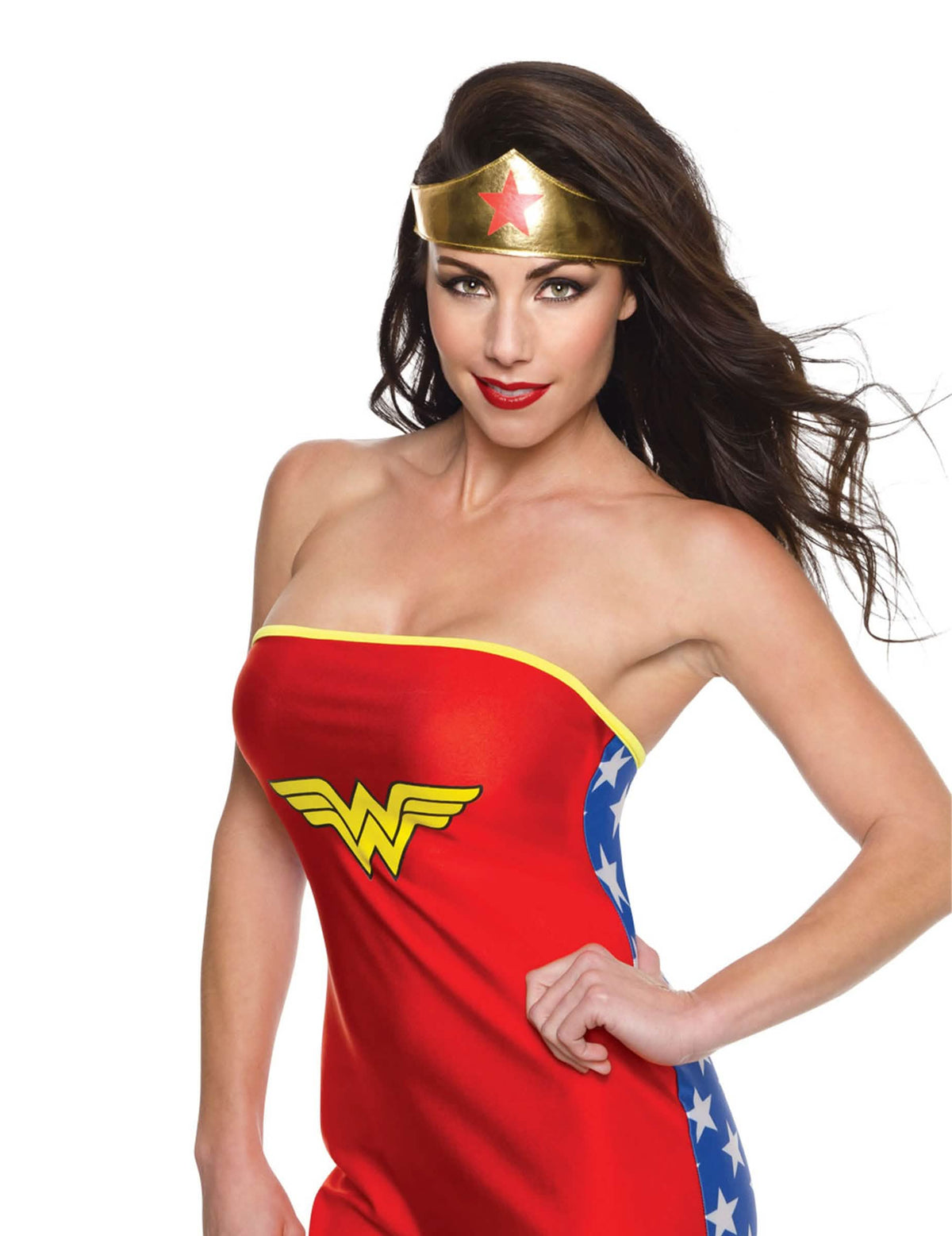 Diadem Wonder Woman™ für Damen goldfarben mit rotem Stern
