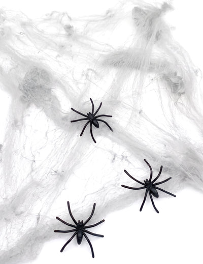 Halloween Spinnennetz weiß inklusive Spinnen 20 g