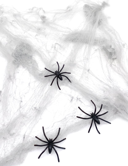 Halloween Spinnennetz weiß inklusive Spinnen 20 g