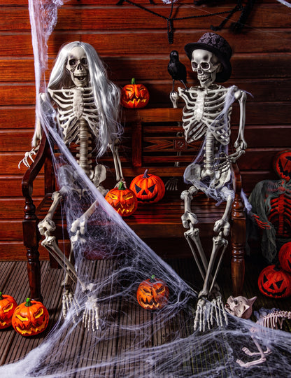 Halloween Spinnennetz weiß inklusive Spinnen 20 g