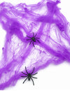 Violettes Spinnennetz mit Spinnen 20 g Halloween