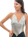 Silbernes Metallic-Festival-Top für Erwachsene