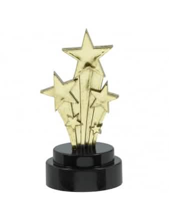 Hollywood-Sternschnuppen-Statuette für goldene Feier auf Schwarzsockel