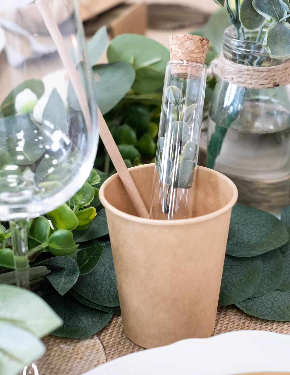 Glas-Reagenzglas für Tischdeko, transparent mit Korken