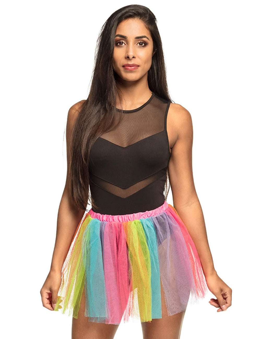 Vorderansicht des Regenbogen-Tutus für Damen