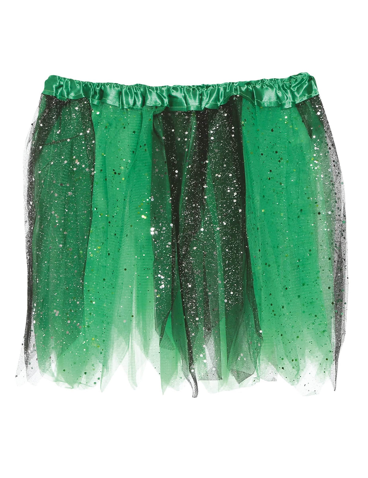 Détail du tutu bicolore noir et vert à paillettes pour fille