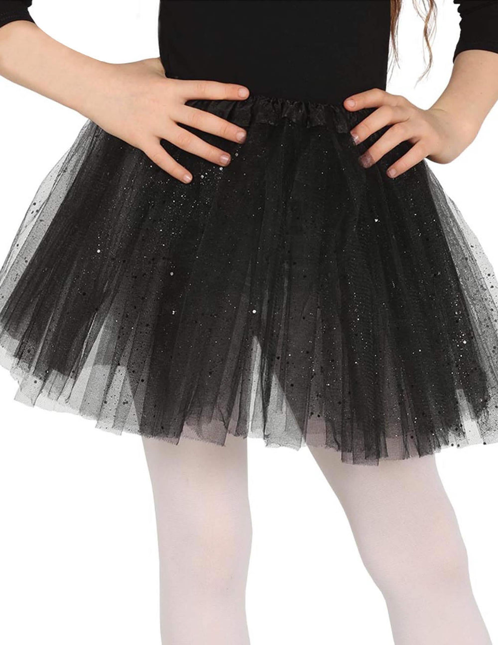 Tutu mit Pailletten für Mädchen Schwarz