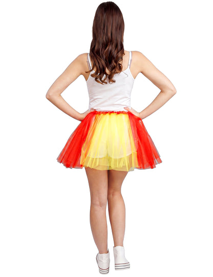 Roter und gelber Spanien-Tutu mit Stütze 39 cm