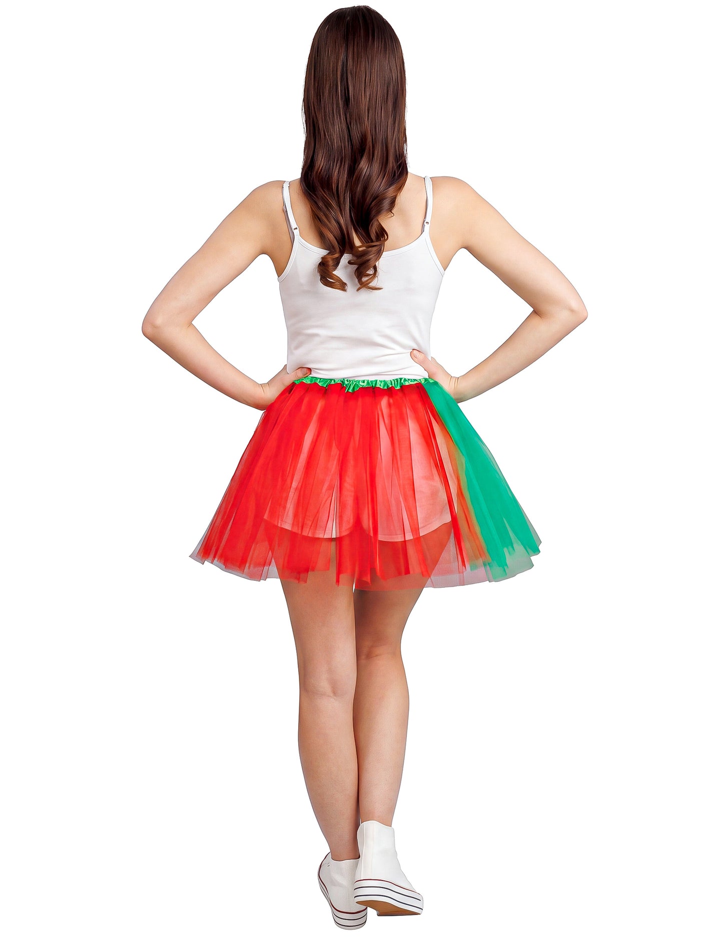 Rot-grüner Tutu-Rock mit Portugal-Motiv 39 cm
