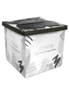 Urne en carton Joyeux anniversaire blanc et argenté