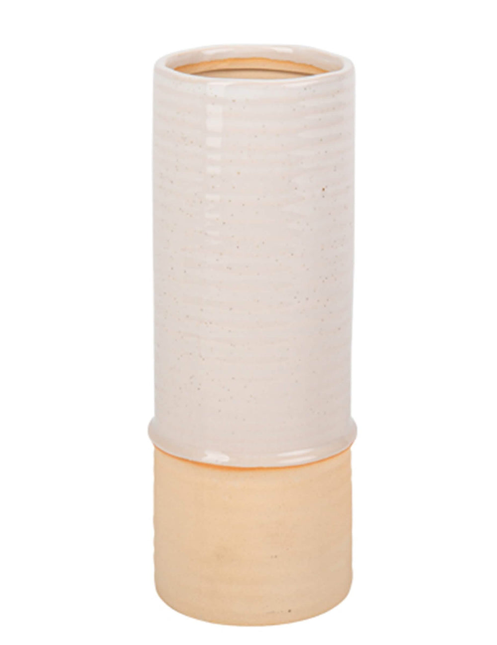 Vase beige chiné et sable en céramique