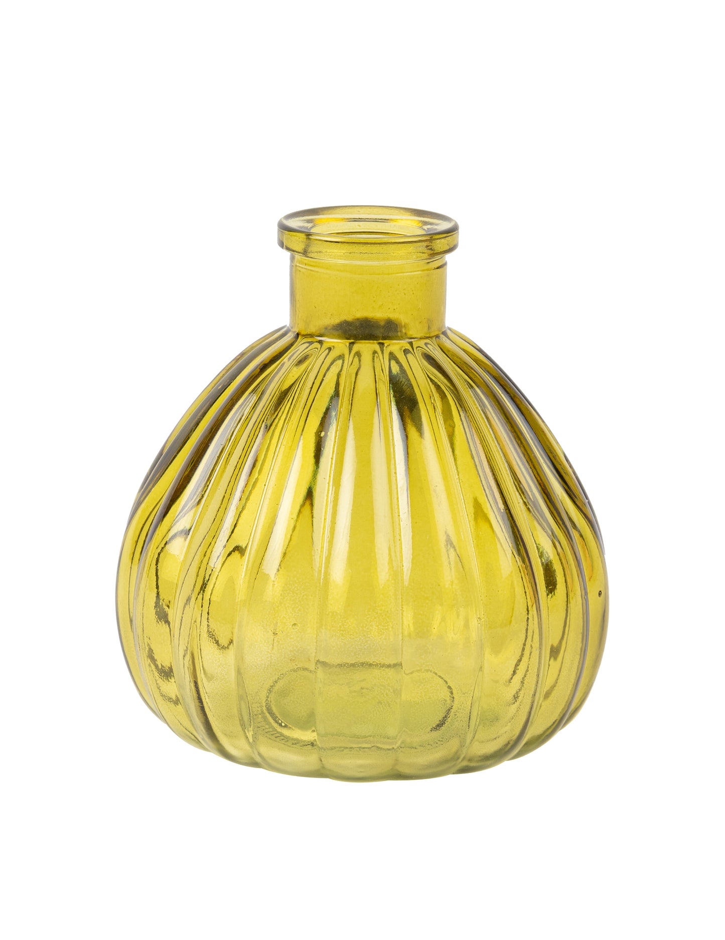 Vase en verre strié pistache