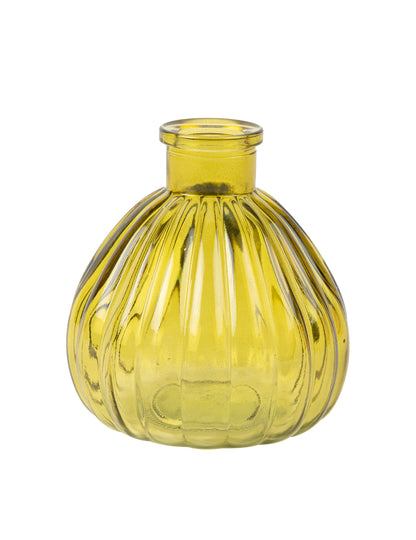 Vase en verre strié pistache
