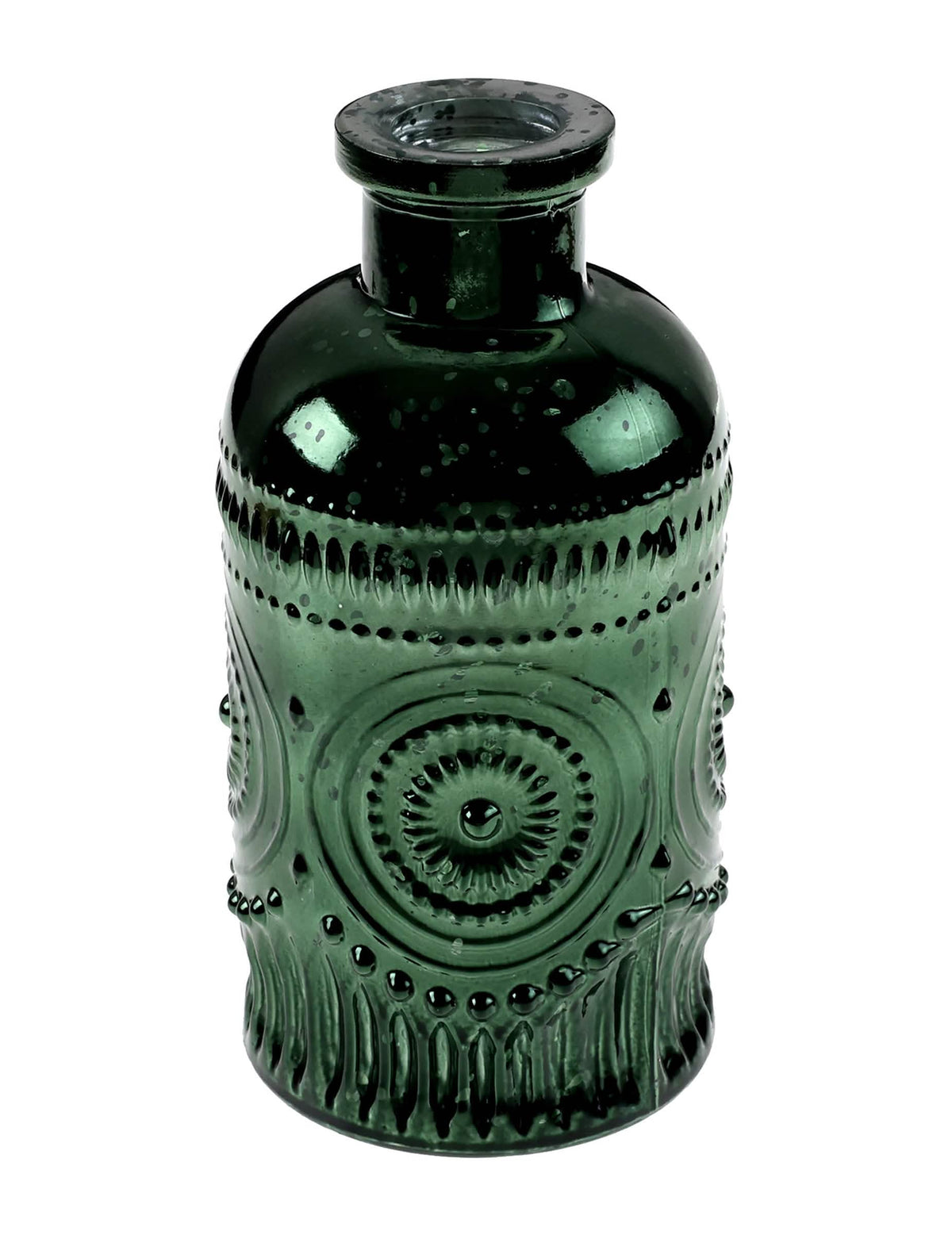 Glänzende Vintage-Vase aus Glas in Tannengrün 6 x 12 cm