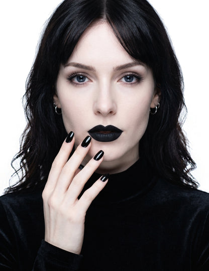 Vernis et rouge à lèvres noir adulte Halloween