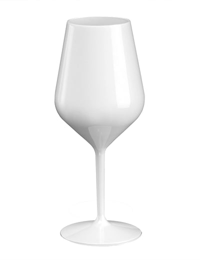 Verre à vin sur pied plastique blanc 47 cl