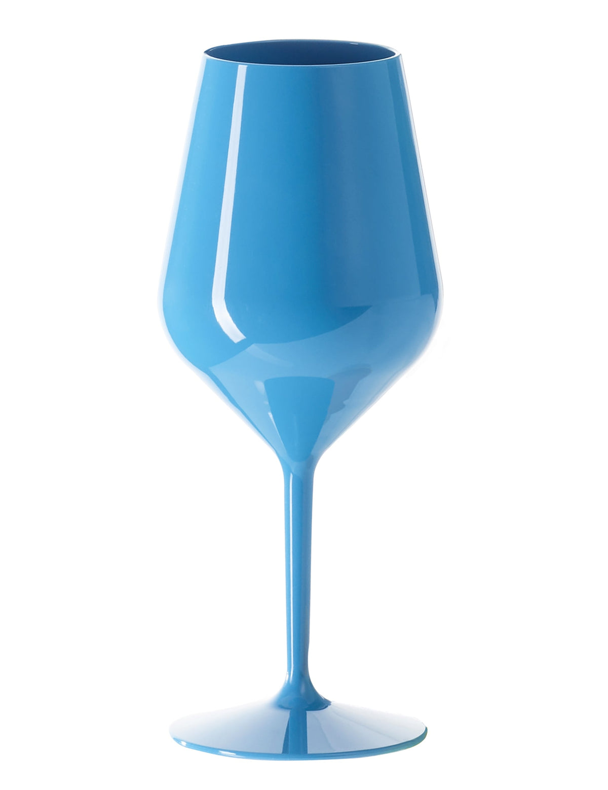 Weinglas mit Stiel aus Kunststoff blau 470 ml