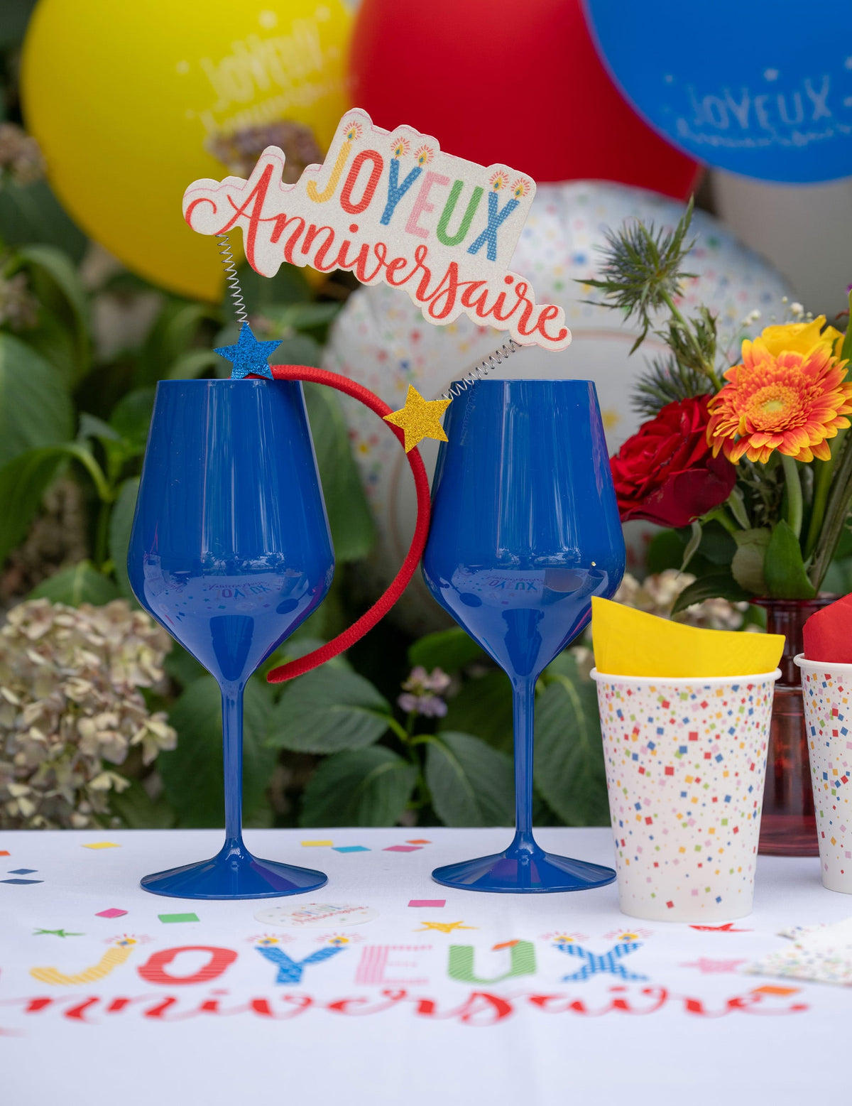 Plastik-Weinglas Dunkelblau 47cl - Stielglas