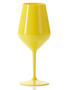 Gelbes Stiel-Weinglas aus Plastik 47 cl