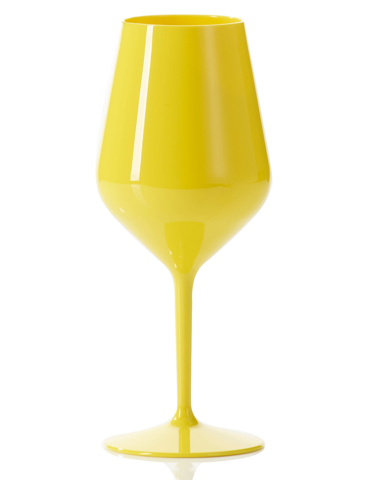 Gelbes Stiel-Weinglas aus Plastik 47 cl
