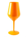 Oranges Weinglas mit Stiel aus Plastik 47 cl