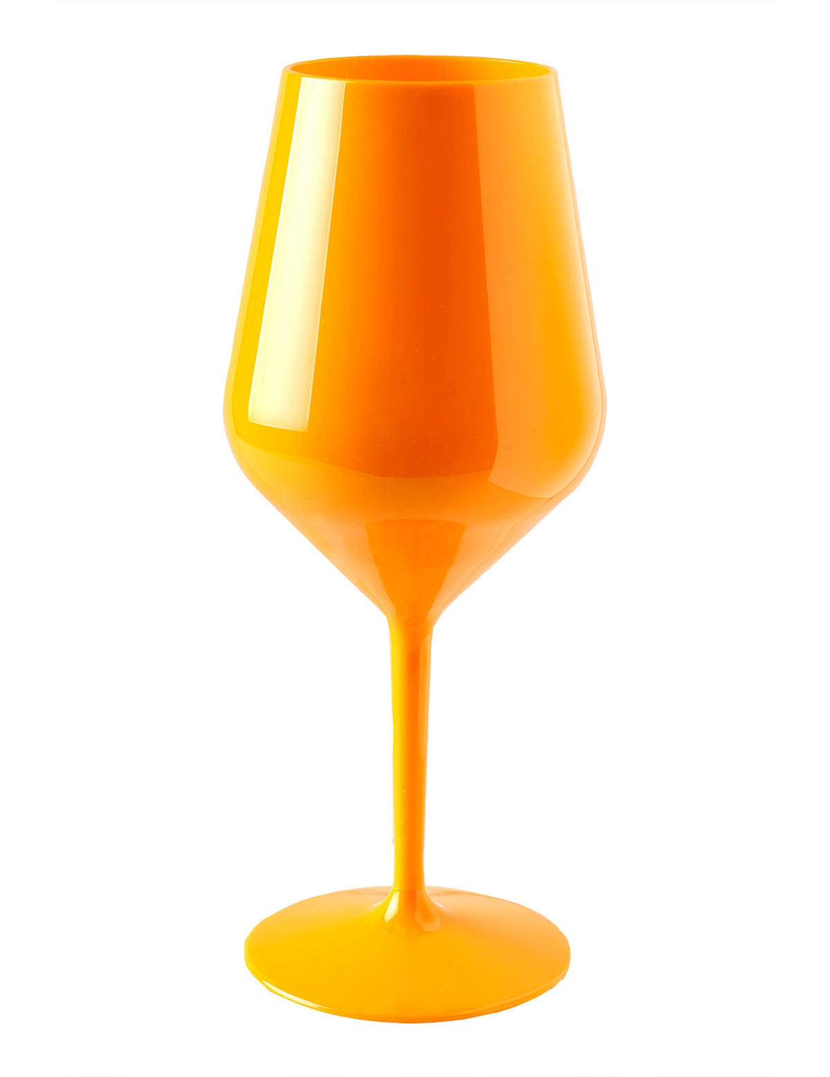 Oranges Weinglas mit Stiel aus Plastik 47 cl