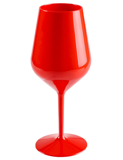 Verre à vin sur pied plastique rouge 47 cl