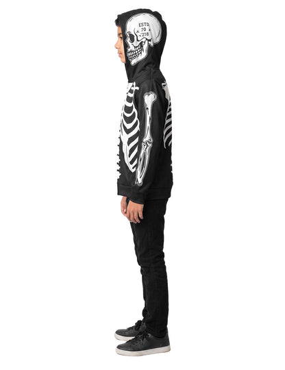 Veste à capuche imprimé squelette adolescent