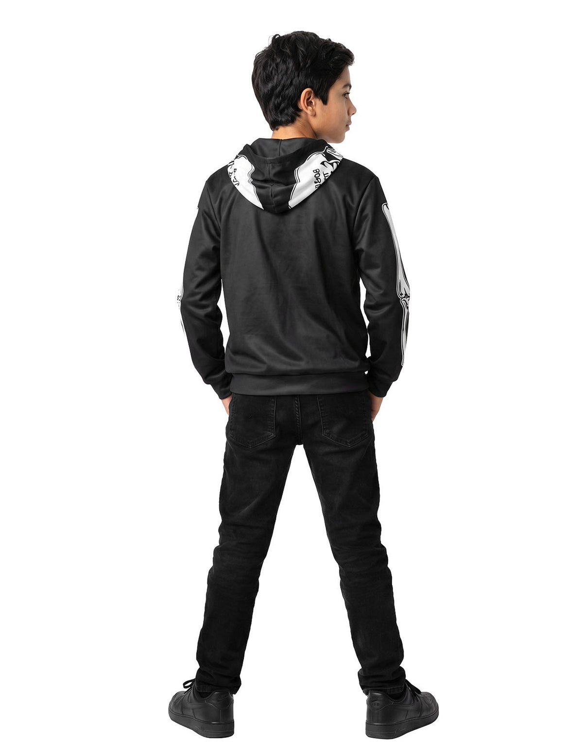 Veste à capuche imprimé squelette adolescent