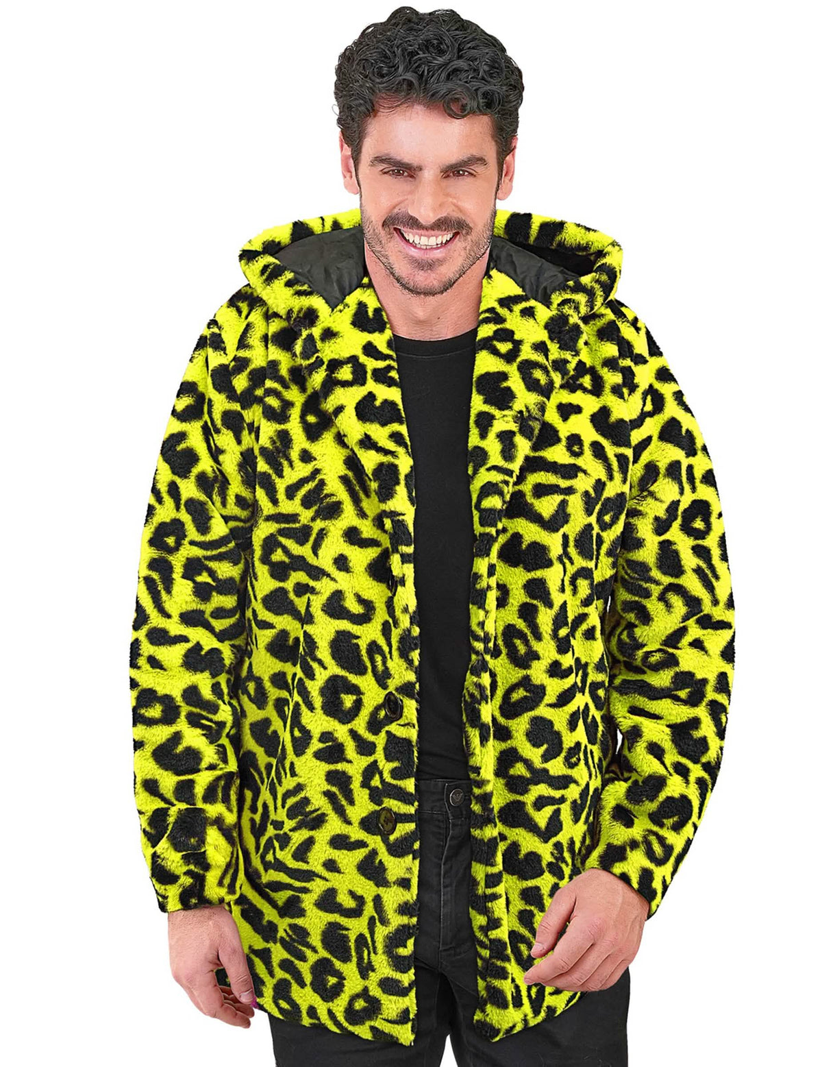 Gelbe Leoparden-Kapuzenjacke für Erwachsene