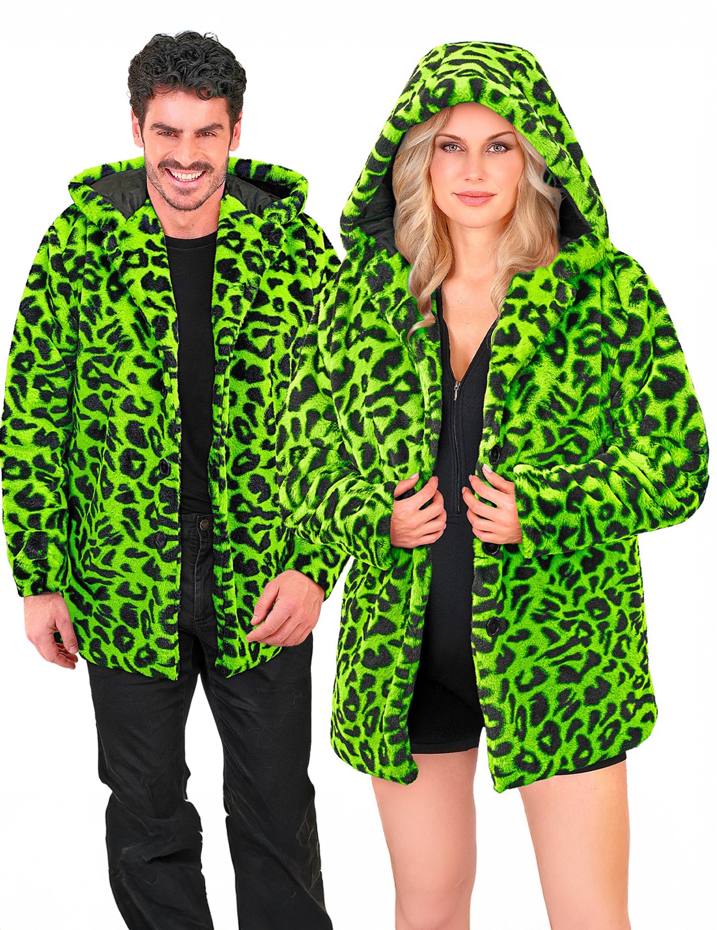 Grüne Leoparden-Kapuzenjacke für Erwachsene