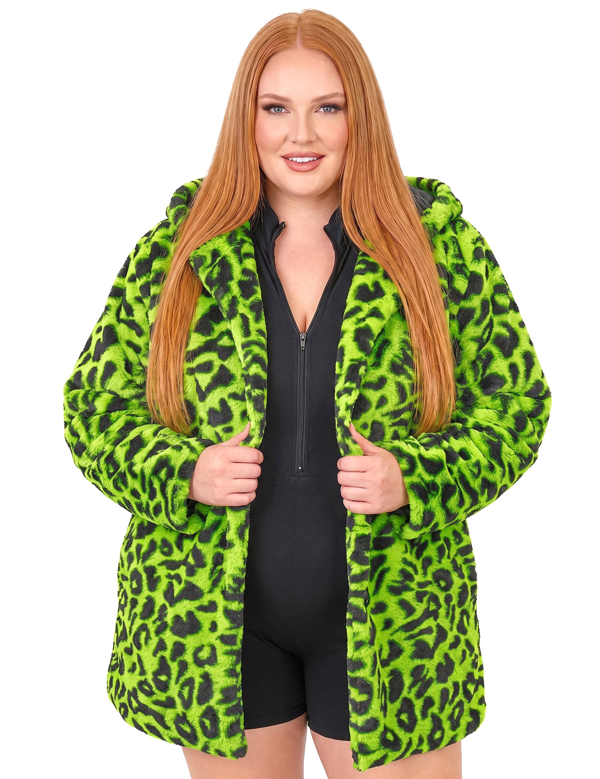 Grüne Leoparden-Kapuzenjacke für Erwachsene