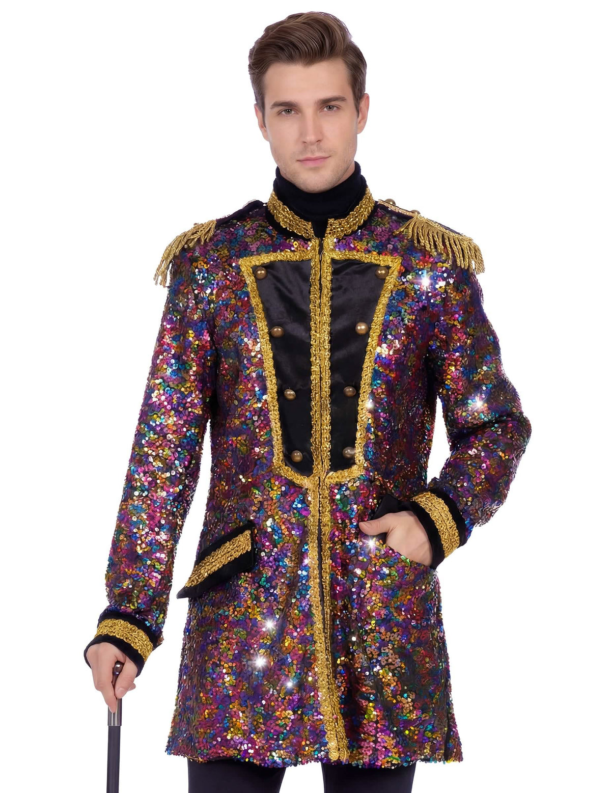 Bunte Luxus-Paillettenjacke für Herren