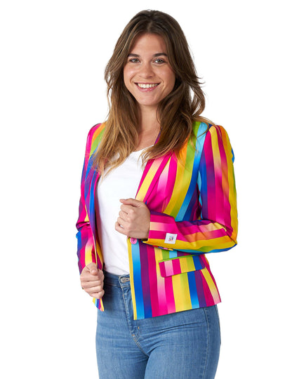 Veste blazer arc-en-ciel Suitmeister pour femme multicolore