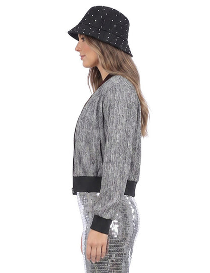Silberne Glitzerjacke für Damen