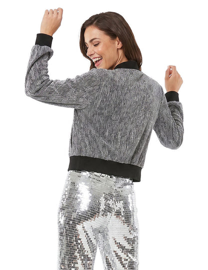 Silberne Glitzerjacke für Damen