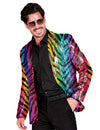 Pailletten-Anzugjacke Regenbogen-Tiger für Herren