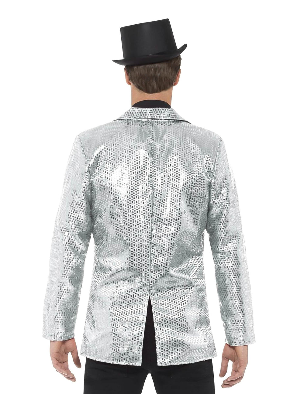 Rückansicht der Luxus-Disko (70er)-Jacke mit Pailletten