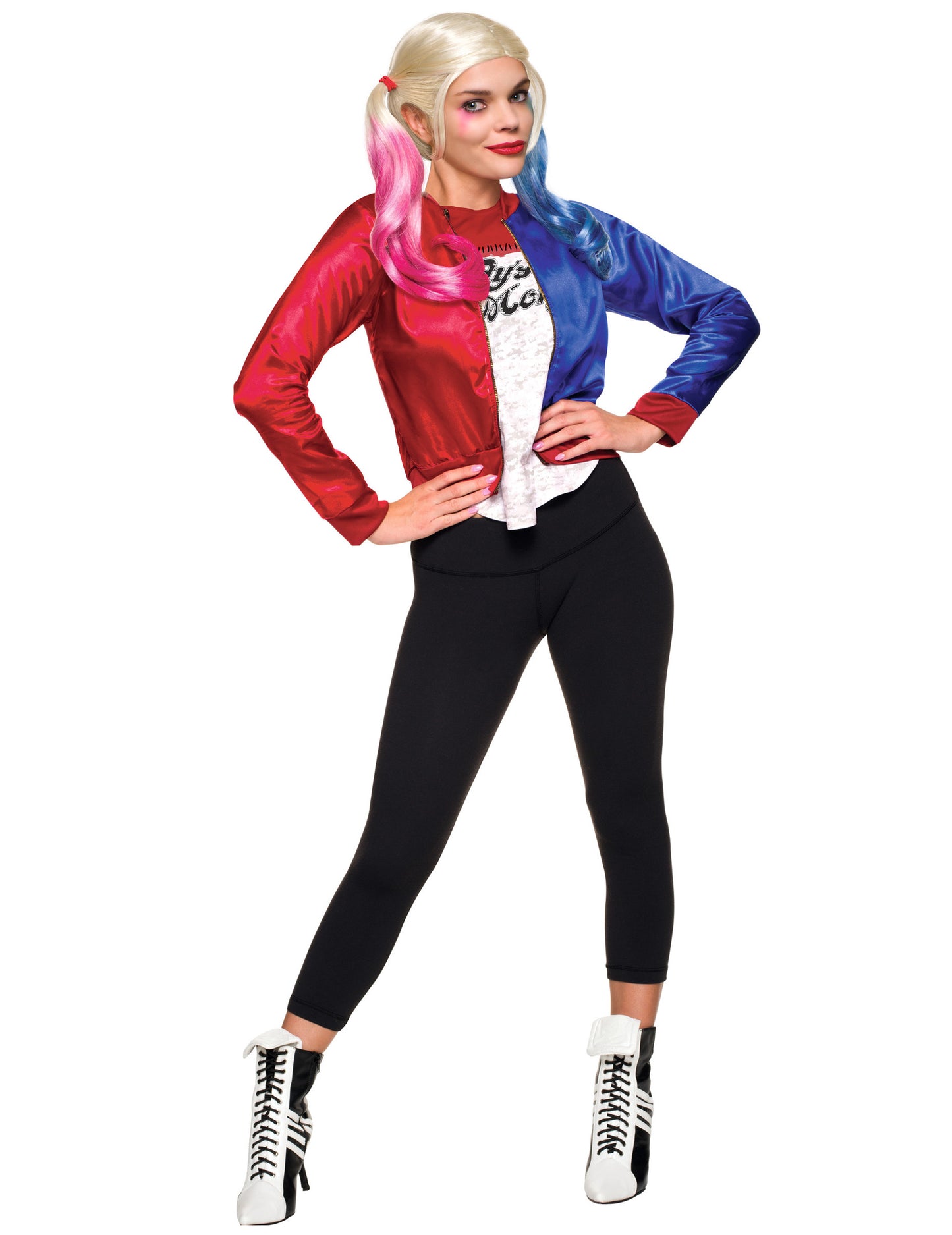 Veste et t-shirt intégré Harley Quinn Suicide Squad™ pour femme rouge et bleu