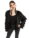 Damen-Jacke mit Fransen Schwarz Festival