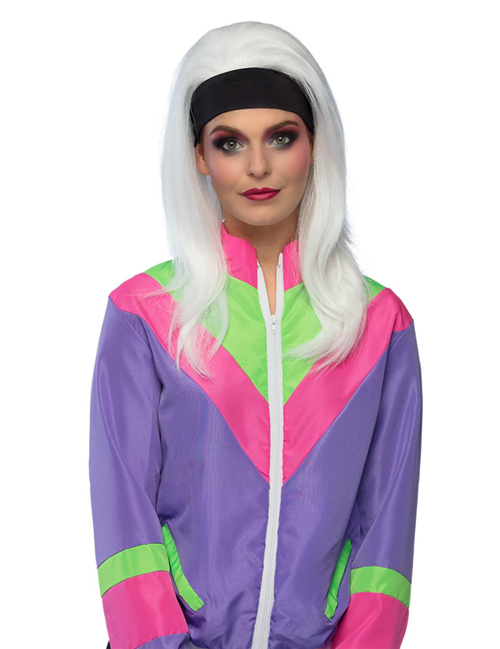 Nahaufnahme des Brustbereichs der Retro-Joggingjacke für Damen